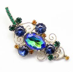 Blue Oval Multi-Color/Shaded Brooch