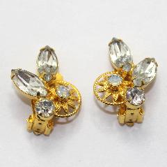 Clear Navettes Earrings Clip