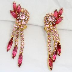 Pink Navettes Earrings Clip