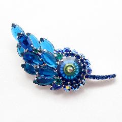 Blue Navettes Rivoli/Margarita Brooch