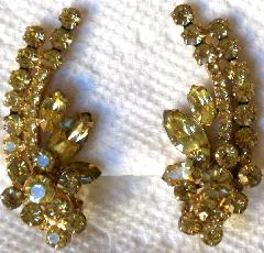 Yellow Navettes Earrings Clip