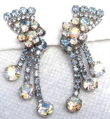 Blue Chatons Only Earrings Clip
