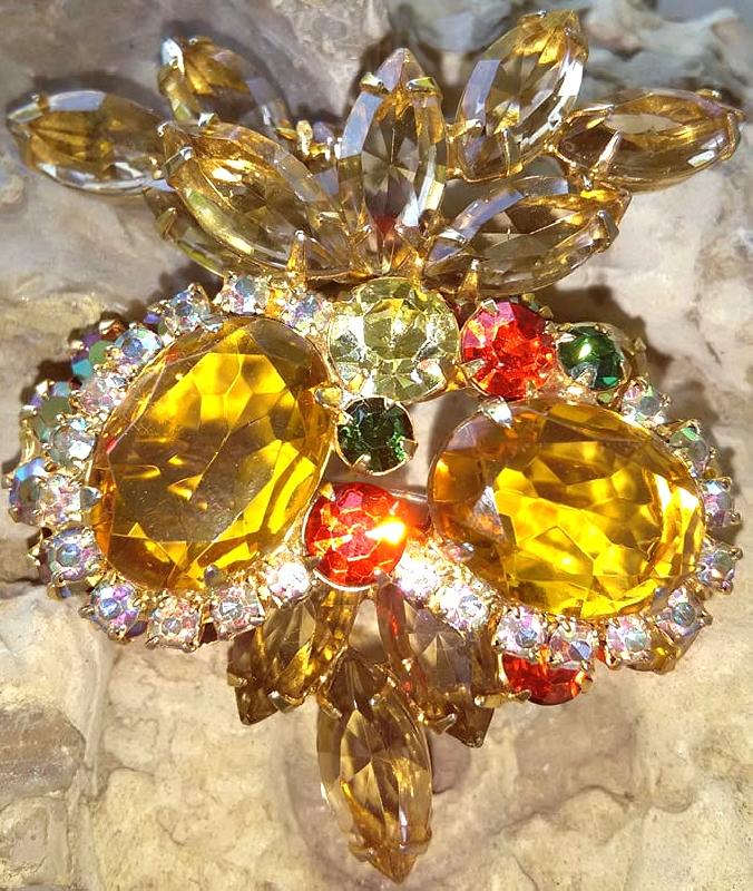 Front view of Topaz Oval Brooch