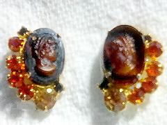 Orange Oval Molded/Cut Earrings Clip