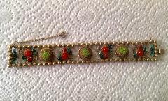 Multiple Colors Cabochons Painted (hand/Transfer) Bracelet Flat Push In