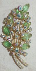 Green Navettes Brooch