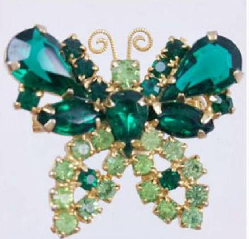 Front view of Green Pear Brooch