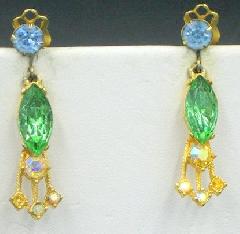 Multiple Colors Navettes Earrings Clip