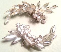 Clear Navettes Earrings Clip