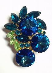 Multiple Colors Navettes Rivoli/Margarita Brooch