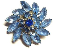 Blue Navettes Brooch