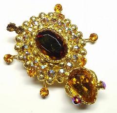 Topaz Pear Brooch