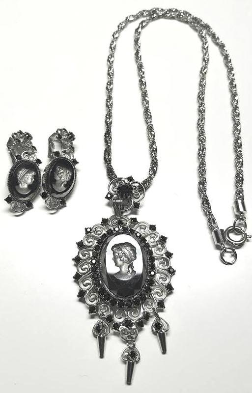 Front view of Hematite Oval Molded/Cut Pendant