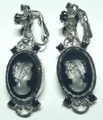 Hematite Oval Molded/Cut Earrings Clip