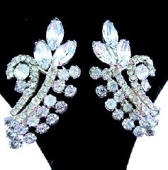 Blue Navettes Earrings Clip