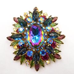 Multiple Colors Navettes Multi-Color/Shaded Pin Pendant