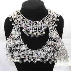 Clear Navettes Rivoli/Margarita Necklace