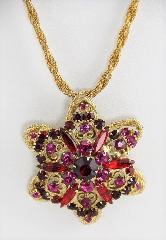 Red Navettes Pin Pendant