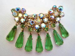 Green Pentagon Brooch