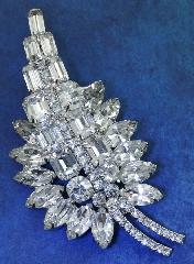 Clear Emerald Cut Brooch