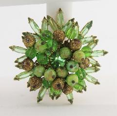 Green Navettes Brooch
