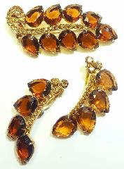 Topaz Pear Brooch