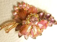 Pink Pear Striped Brooch
