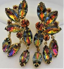 Multiple Colors Navettes Multi-Color/Shaded Earrings Clip