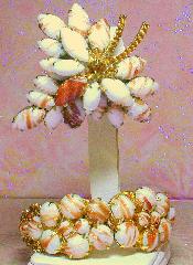 White (chalk Or Milk) Cabochons Striped Brooch
