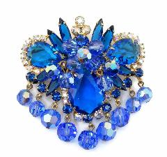 Blue Pear Brooch