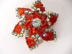 Orange Keystones Brooch