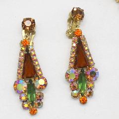Topaz Triangle Earrings Clip