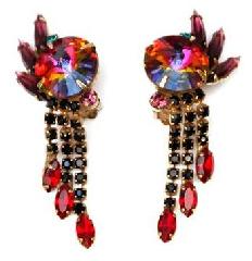 Multiple Colors Navettes Rivoli/Margarita Earrings Clip