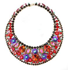 Multiple Colors Oval Rivoli/Margarita Necklace