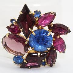 Purple (cardinal) Diamond Brooch