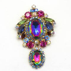 Multiple Colors Oval Multi-Color/Shaded Pin Pendant
