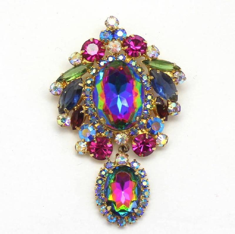 Front view of Multiple Colors Oval Multi-Color/Shaded Pin Pendant