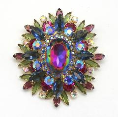 Multiple Colors Oval Multi-Color/Shaded Pin Pendant