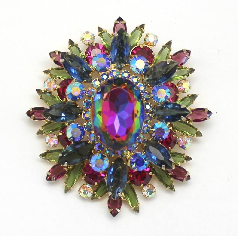 Front view of Multiple Colors Oval Multi-Color/Shaded Pin Pendant