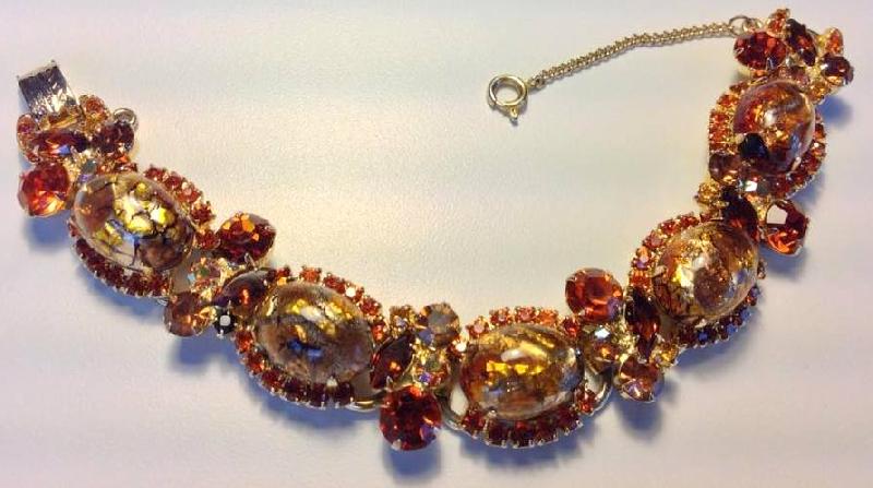 Front view of Topaz Oval Multi-Color/Shaded Bracelet 5 Link