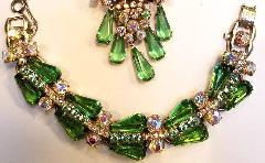 Green Pentagon Bracelet 5 Link