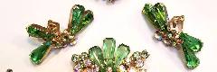 Green Pentagon Earrings Clip