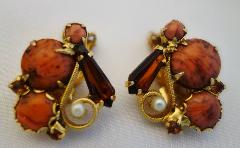 Topaz Spear Pearl Earrings Clip