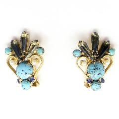 Turquoise Spear Pearl Earrings Clip