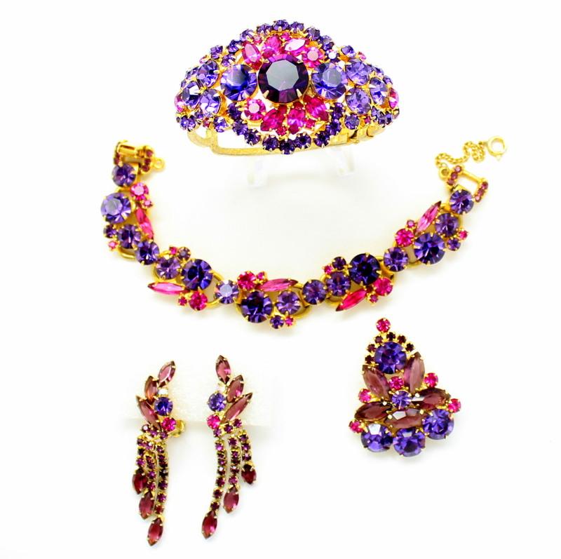 Front view of Purple (cardinal) Navettes Bracelet Clamper