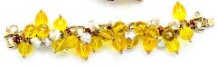 Yellow Chatons Only Bracelet 5 Link