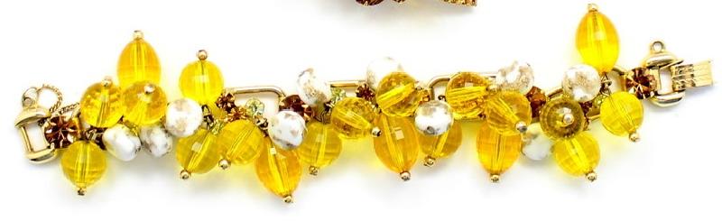 Front view of Yellow Chatons Only Bracelet 5 Link