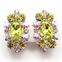 Yellow Oval Earrings Clip