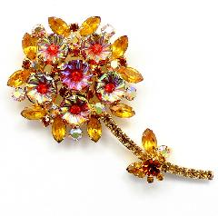 Topaz Navettes Molded/Cut Brooch