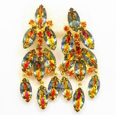 Topaz Navettes Multi-Color/Shaded Earrings Clip